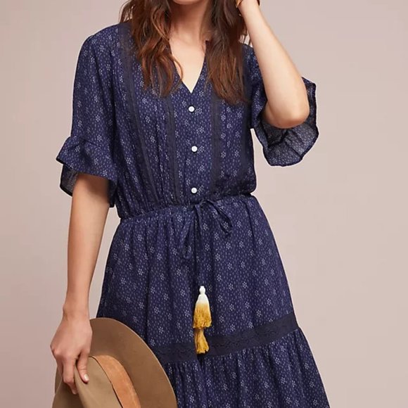 Elegant Navy Blue Dress - Picture 1 of 13